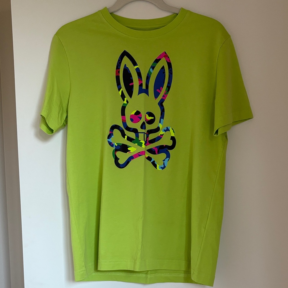 Psycho Bunny Graphic Tee | Neon Yellow | Size 4 Small